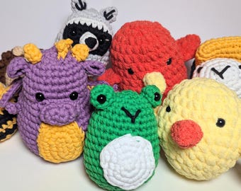 Voltooide gehaakte woobles, handgemaakte amigurumi-knuffels