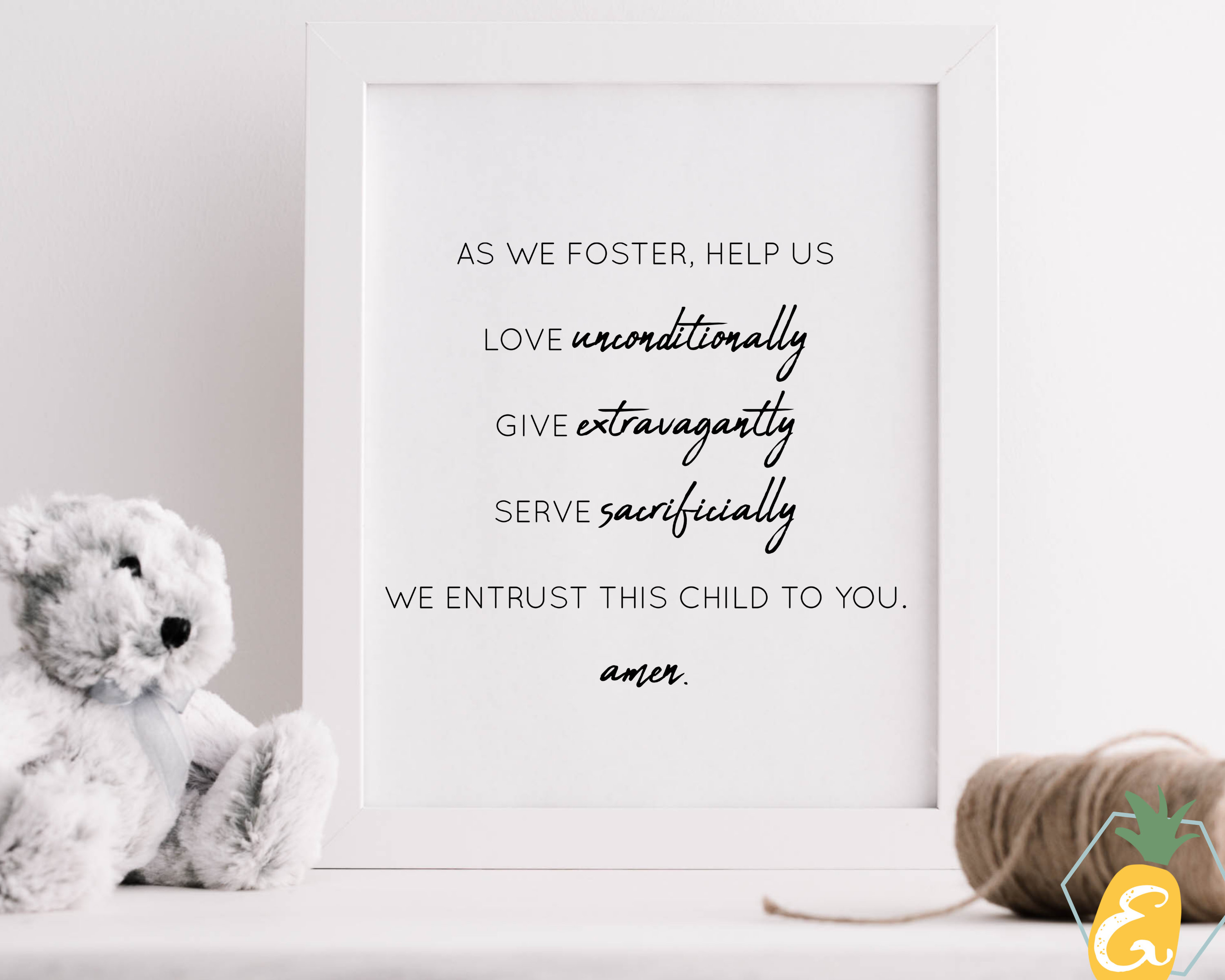 Prayer for Foster Families, Minimal, Printable, Christian Family