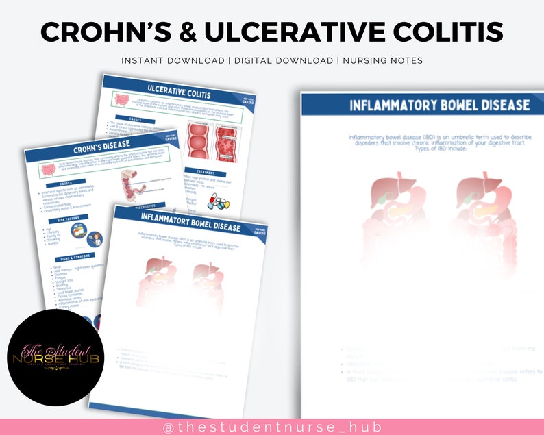 IBD Nursing Notes Ulcerative Colitis Crohns Disease Etsy