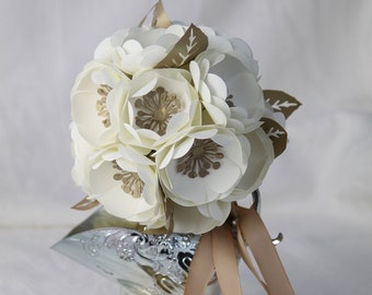 Ramo de flores de papel, ramo de ranchos, ramo de dama de honor hijo, ramo de novia individual