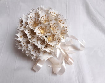 Bridal bouquet of paper flowers, hydrangea bouquet