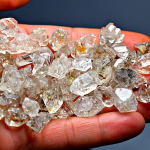 200 CT Double Terminated Fluorescent Natural Petroleum Diamond Quartz Crystals