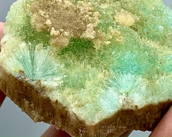 Afghanistan Aragonite Specimen: Green Crystal Cluster (77x52x20mm)
