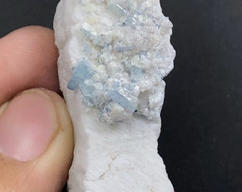 アクアマリン標本：アフガニスタン産、結晶面が完全な89CRTの結晶