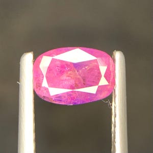 Ruby 1.25 Ct Pinkish Red Oval Cut Loose Gemstone, Afghanistan Origin, 7x5 mm Faceted Single Stone for Jewelry
