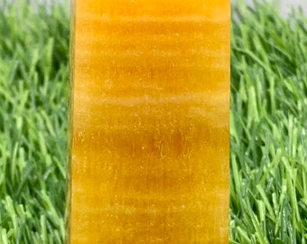 Orange Calcite Tower: Home Office Decoration (61 GM)