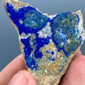 Natural Azurite Crystal Specimen - Deep Blue Mineral with Malachite Inclusions - Collectible Gemstone & Healing Crystal for Display
