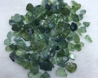36 Tormalina verde sfaccettata GM, lotto grezzo @ Afghanistan