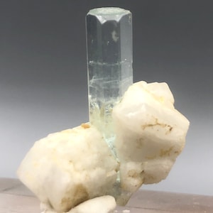 4.50 GM Beautiful Natural Sky Blue Aquamarine Crystal With Feldspar Minerals Specimen From @Pakistan Skardu