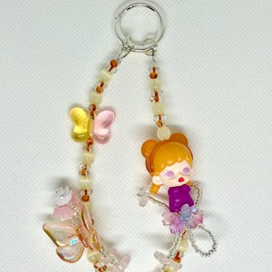 Kawaii Beaded Phone Charm – Crystal Keychain, Cute Bag Accessory, Y2K Aesthetic Gift, Handmade Charm Strap for Phone or Purse