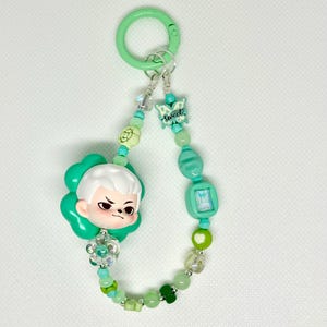 Kawaii Beaded Phone Charm – Crystal Keychain, Cute Bag Accessory, Y2K Aesthetic Gift, Handmade Charm Strap for Phone or Purse