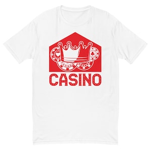 CAMISA DE CASINO, camiseta masculina "Casino King", roupas com tema de cassino, mercadorias de jogos de azar, camisa de pôquer, las vegas, camiseta de manga curta