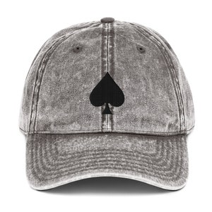 Picas papá sombrero Vintage lavado, póquer inspirado sombrero, casino temática mercancía
