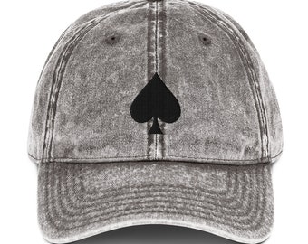 Spades Dad Hat Vintage Wash, Poker Inspired Hat, Casino Themed Merchandise