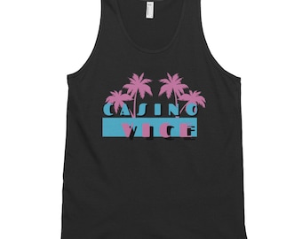 CASINO VICE Palm Trees Tank Top, 1980s Miami Retro Tank Top, Vintage Miami, Casnio Tank Top, Gambling Clothing, Poker, (unisex)