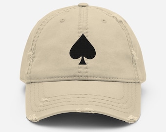 Spades Cards Themed Poker Distressed Dad Hat