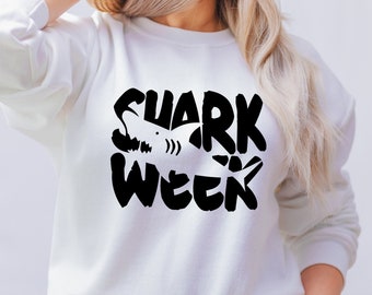 Shark Week Sweatshirt: Gildan Cotton-Blend Hoodie
