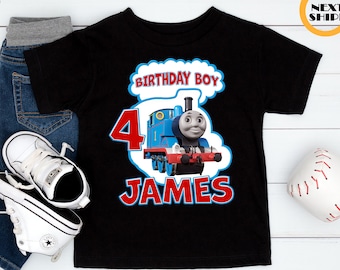 Train and Friends Birthday Shirt, Birthday Boy Shirt, Birthday Girl Tee, Custom Birthday Shirt, Thomas The Train Shirt, Birthday Party Shirt