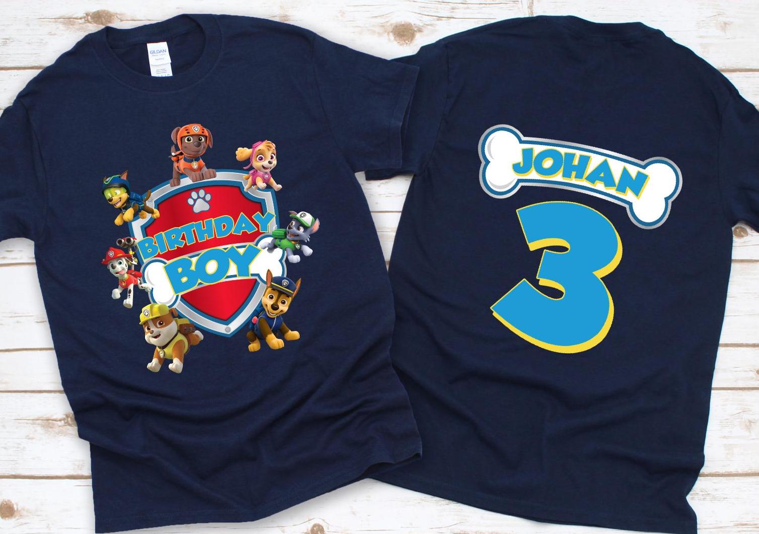 Custom Patrol Birthday T-Shirt: Family Matching Birthday Boy Shirt