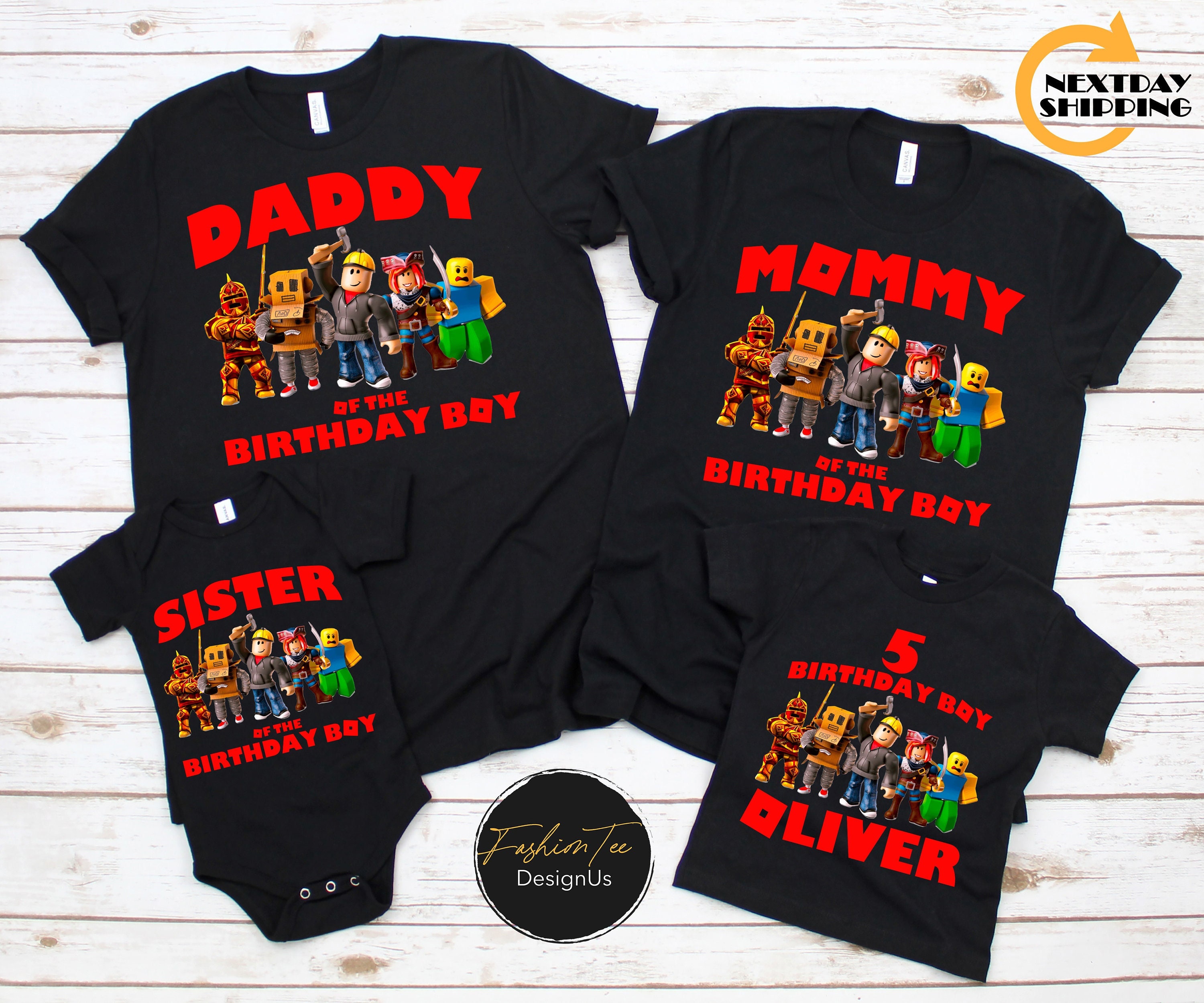 Personalized Embroidered Birthday Roblox Boy T-Shirt, Custom Personali –  MomInspirationShop