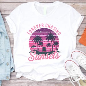 Sunset Beach T-Shirt: Forever Chasing Summer Tee