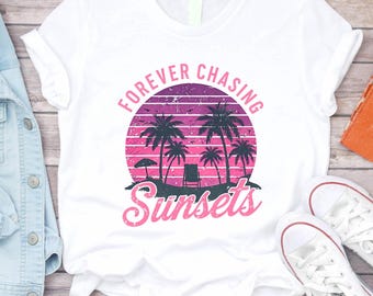 Sunset Beach T-Shirt: Forever Chasing Summer Tee
