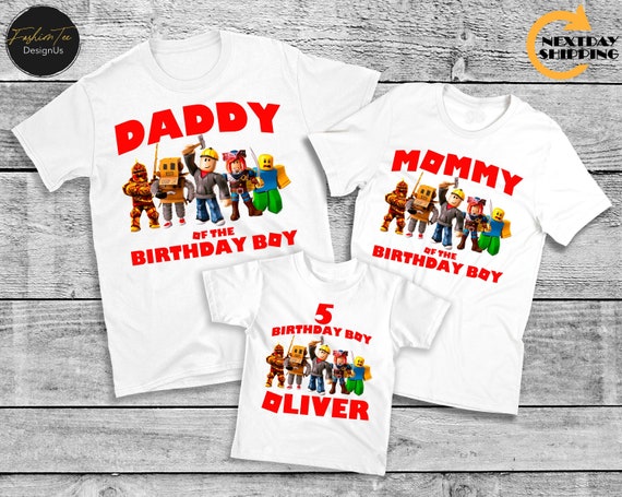 Personalized Roblox Boy Birthday Game Theme Party Shirt - Jolly
