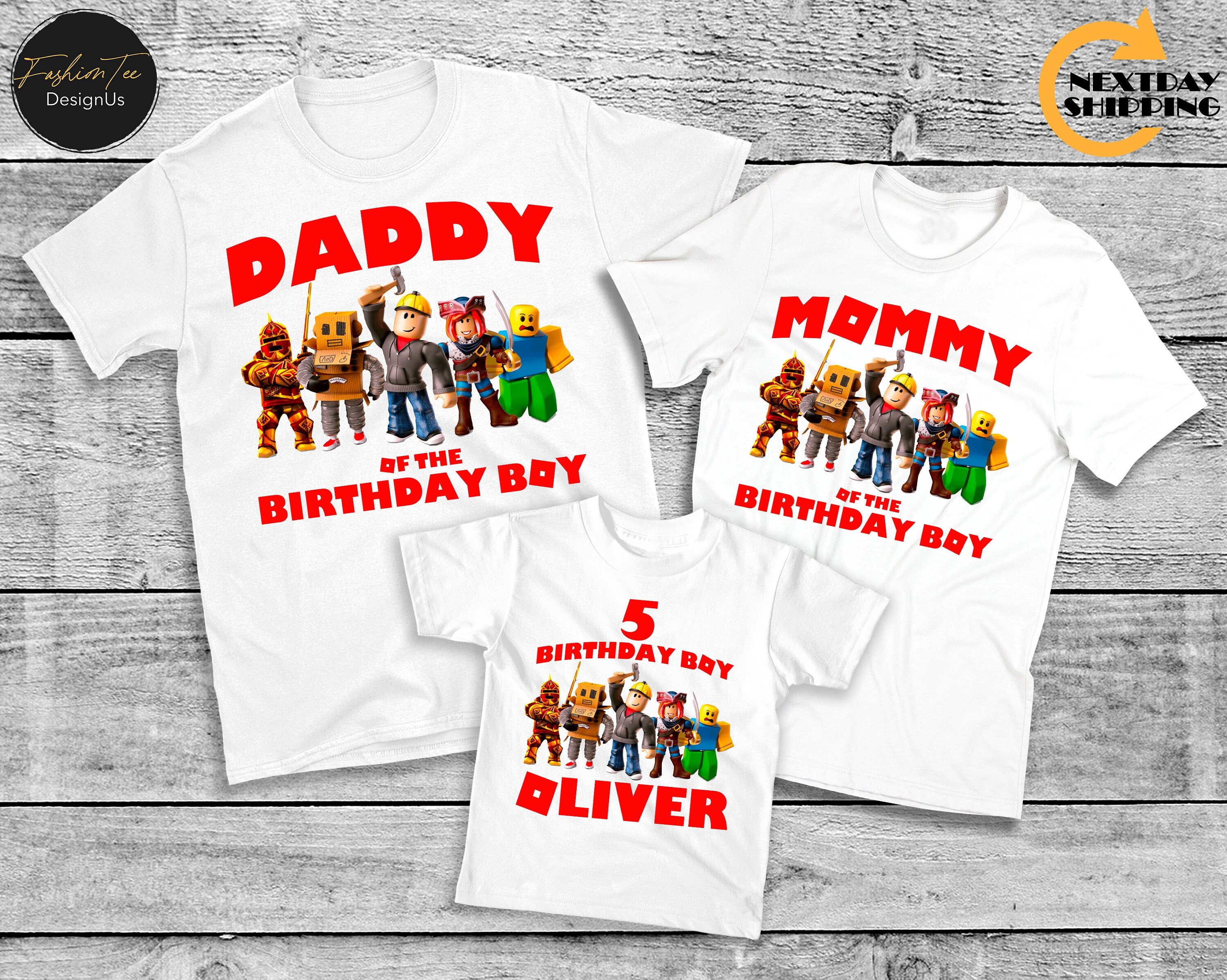 Personalised Roblox Birthday Theme Family Matching Shirt - Jolly