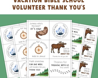 Vacation Bible School Volunteer Thank You Card Alaska Adventure VBS Leader Appreciation Gift Tag Printable Gift for VBS Volunteer True North
