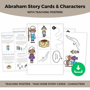 Abraham Story Teaching Material for Kid Sunday School Supplies for Teaching Abraham Bible Story Kit Christian Kid Lesson Poster for teaching