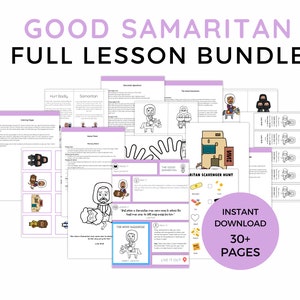 Lección de la historia bíblica del Buen Samaritano para niños Materiales didácticos del Buen Samaritano para la escuela dominical Manualidades para la iglesia Imprimibles Educación cristiana en casa
