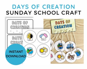 Creation Mobile Craft for Elementary Student Bible Story Time at Home Craft for Kid Days of Creation Home Activity Sunday School Creation