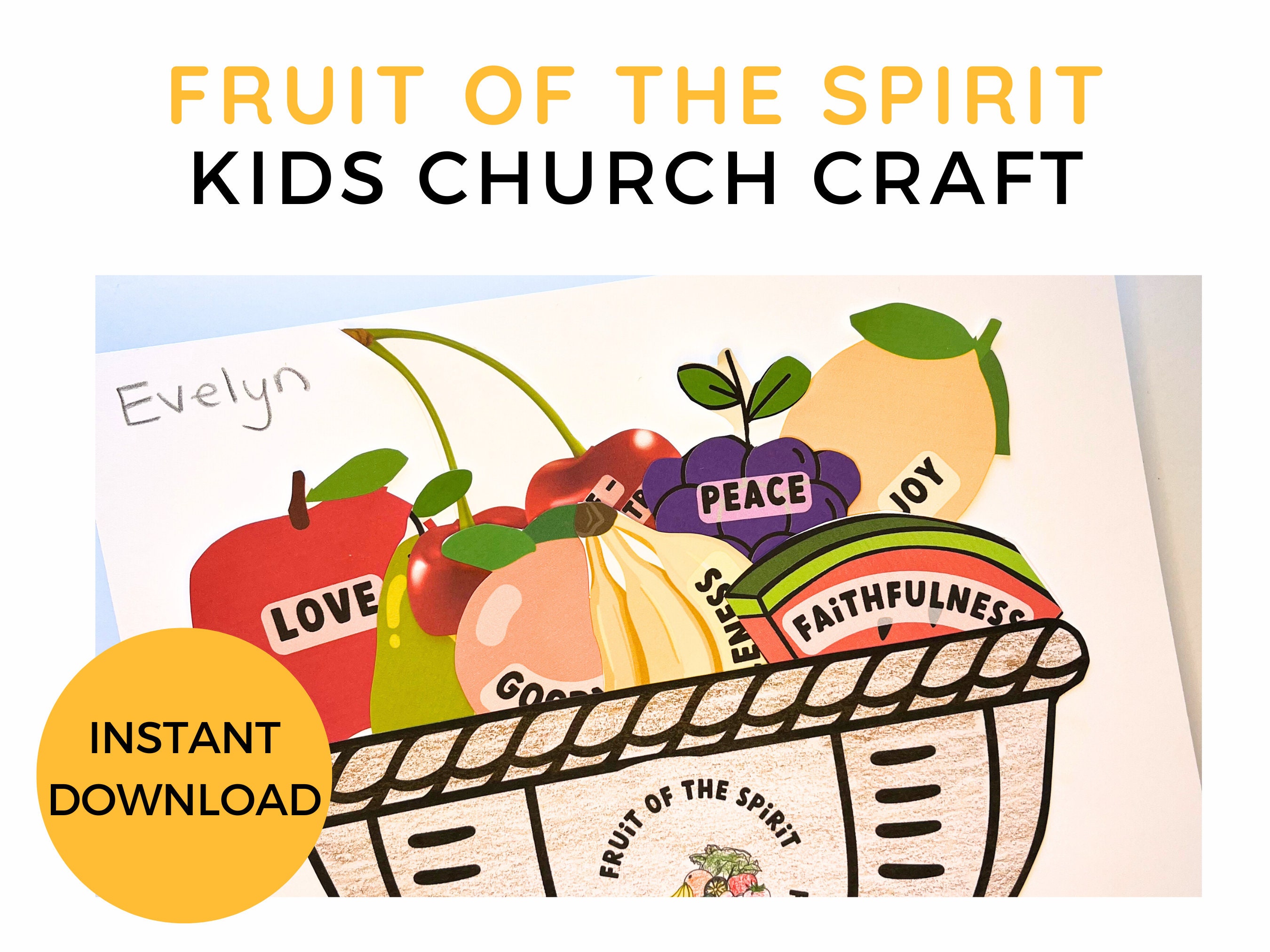 Fruit Of The Spirit Kids Church Craft Activity Fruit Spirit Application 