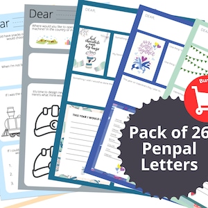 Carta para un niño, kit de amigos por correspondencia, papelería, amistad a larga distancia, herramienta de escritura, papelería, regalo para abuelos, regalo para nietos.