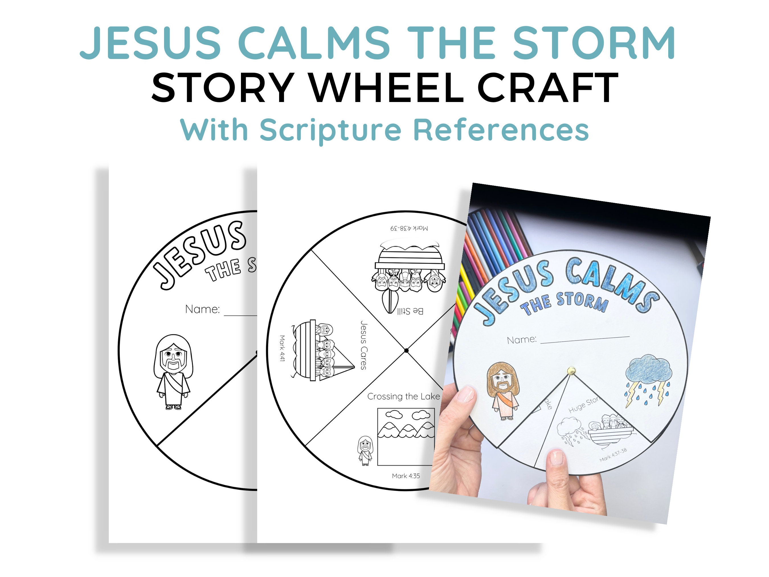 Jesus Calms the Storm Story Wheel Craft Sunday School Activity for Kid ...