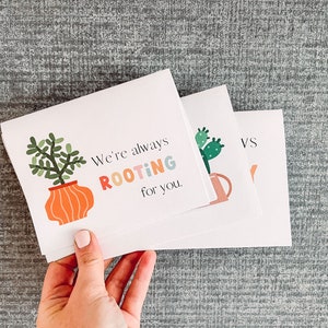 Tarjetas de aliento imprimibles Tarjeta "Pensando en ti" Juego de tarjetas de aliento Tarjeta "Te amo" imprimible Tarjeta "Simplemente porque" Tarjeta "Amante de las plantas"