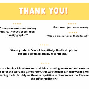 May include: A collection of positive customer reviews for a product. The reviews highlight the product's quality, ease of use, and value. The reviews are displayed on a yellow background with the text "THANK YOU!" at the top.