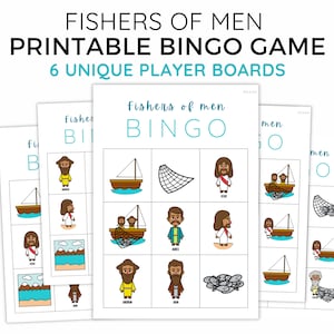 Fishers of Men Bingo Game for Kid Bible Story Activity Printable Sunday ...