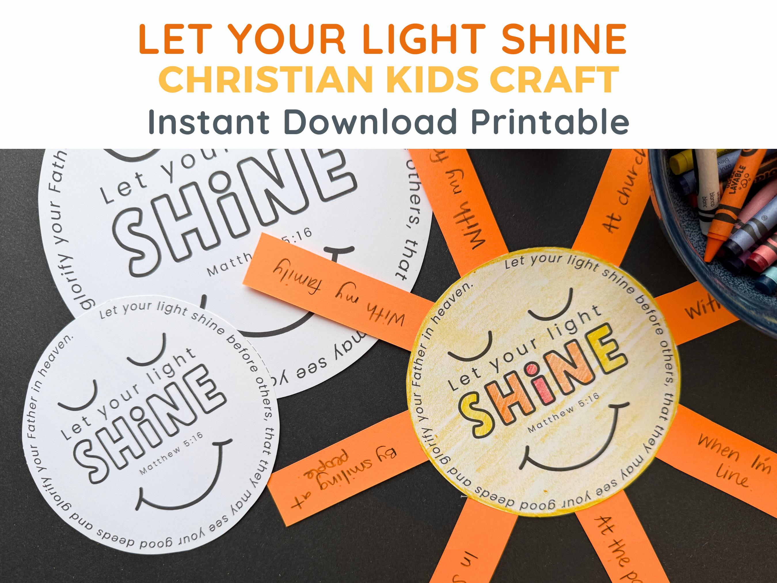 Bible Craft Printable for Youth Religious Activity Sunday School ...