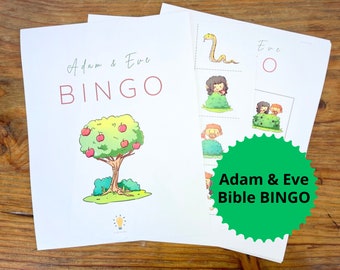 Bingo Game Printable Adam and Eve Bible Story Bingo Adam and Eve Garden of Eden Adam and Eve Game for Kid Garden of Eden Activity for Kid