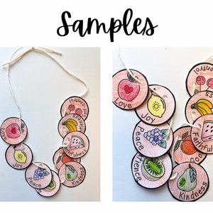 Fruit of the Spirit Bible Craft for Children Necklace Activity Faith ...