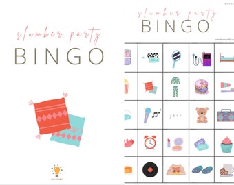 Girls Bingo Sleepover Games Birthday Bingo Sleepover Games for Girls Bingo Cards Bingo Boards Bingo Game Printable Birthday Games