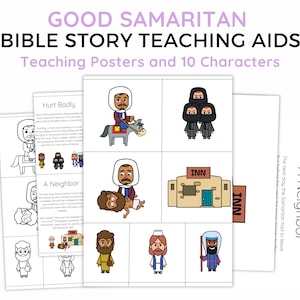 Guter Samariter Lehrmittel Bibel Geschichte Poster Samariter Geschichte Charakter Geschichte Karte Bibel Puppe Sonntagsschulstunde Christ Homeschool