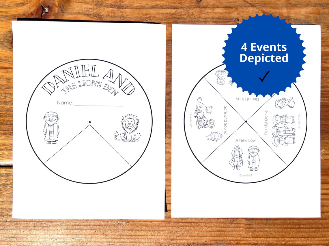 Daniel in the Lions Den Craft for Kid Bible Story Printable Christian ...