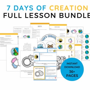 Creation Bible Story Lesson for Kid Church Seven Day of Creation Teaching Material for Sunday School God Created the World Activity Children