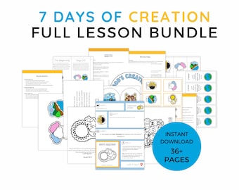 Creation Bible Story Lesson for Kid Church Seven Day of Creation Teaching Material for Sunday School God Created the World Activity Children