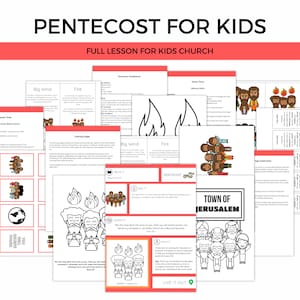 Pentecost Bible Lesson for Kid Acts Bible Story Curriculum for Children Sunday School Pentecost Activity Holy Spirit Lesson Plan Kids Church