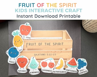 Fruit Spirit Craft for Sunday School Lesson Teaching Aid for Preschool Religious Education Material Printable Biblical Fruit Basket Design