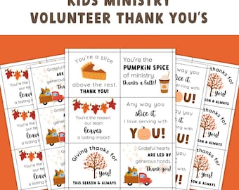 Fall Gratitude Volunteer Thank You Gift for Kid Ministry Printable Christian Volunteer Appreciation for Sunday School Thanksgiving Gift Idea