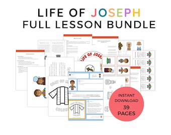 Joseph Bible Story for Sunday School Coat of Many Colors Lesson Plan for Kid Life of Joseph Church Activity Printable Joseph in Egypt Story